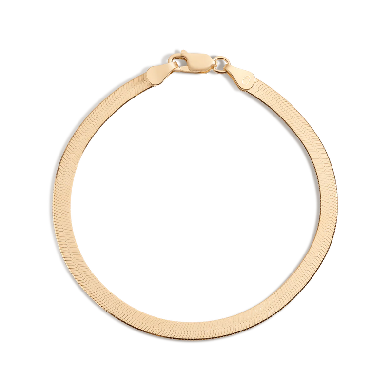 Gold Herringbone Chain Bracelet
