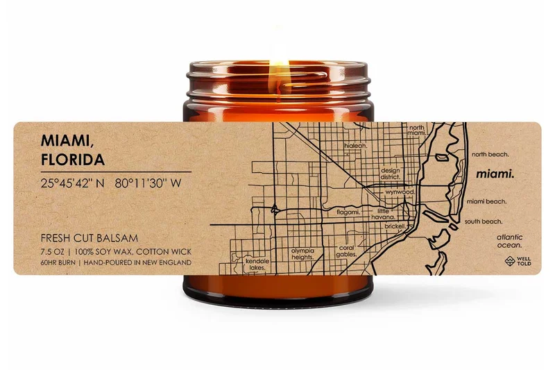 Home Town Maps Candle