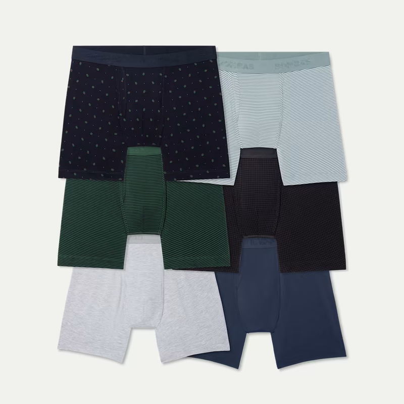 Men's Cotton Modal Blend Boxer Brief 6" 6-Pack