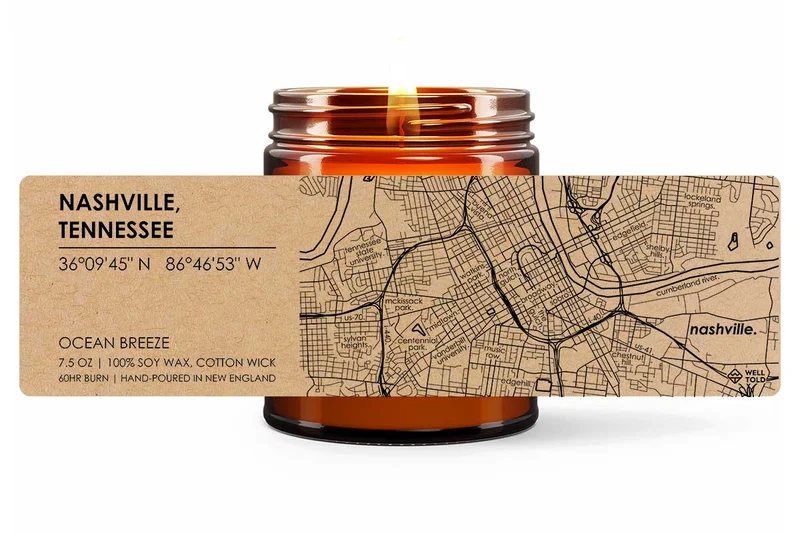 Home Town Maps Candle