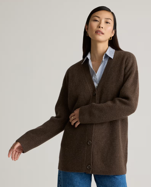Mongolian Cashmere Oversized Boyfriend Cardigan Sweater