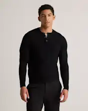 Mongolian Cashmere Henley Sweater