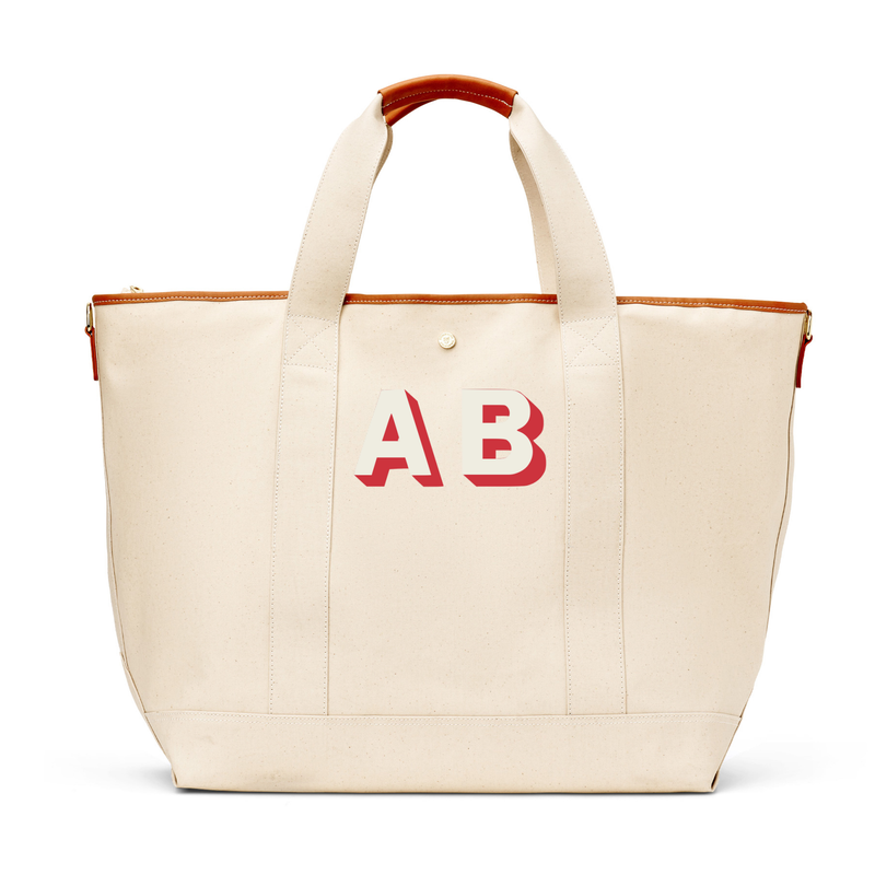 Monogrammed Venice Canvas Tote