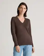 Lightweight Cotton Cashmere V-Neck Sweater