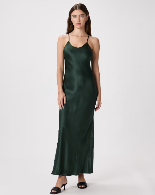 100% Washable Silk Maxi Slip Dress