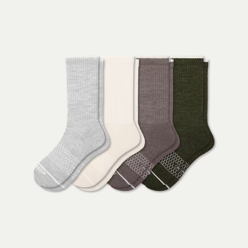 Men's Merino Wool Blend Calf Sock 4-Pack