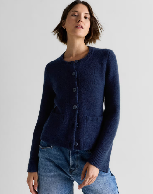 Mongolian Cashmere Structured Cardigan