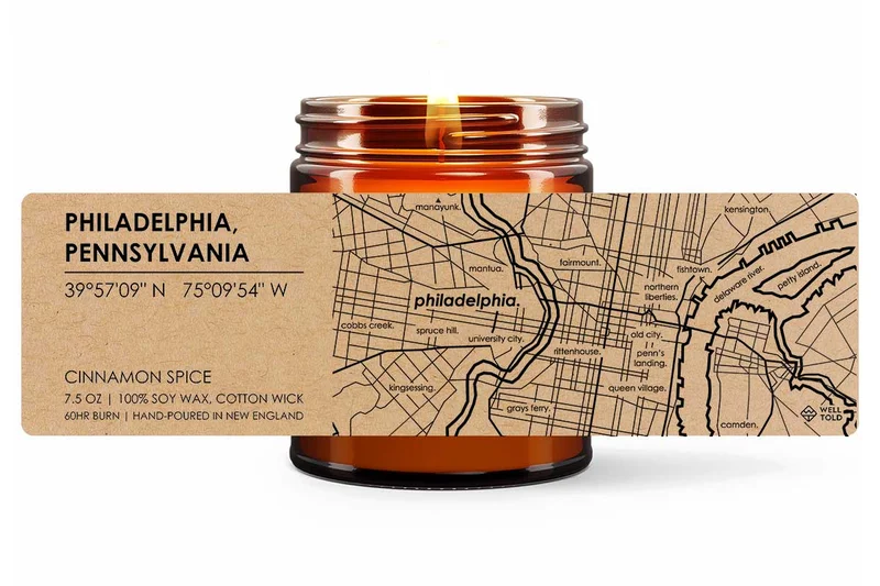 Home Town Maps Candle