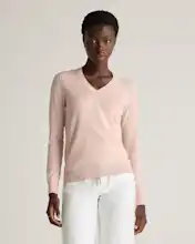 Lightweight Cotton Cashmere V-Neck Sweater