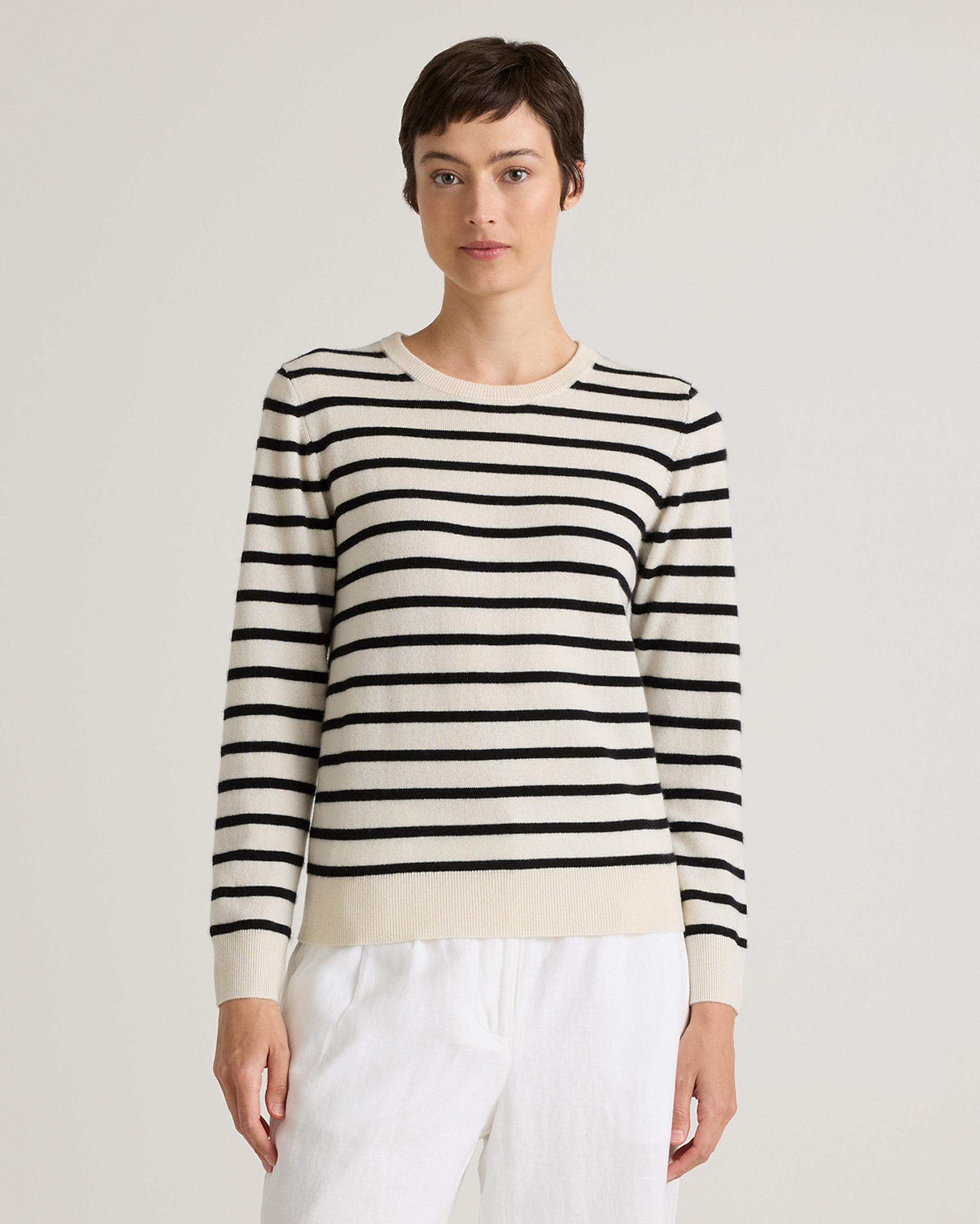 Ivory + Black Stripe