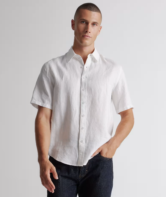 100% European Linen Relaxed Short Sleeve Shirt
