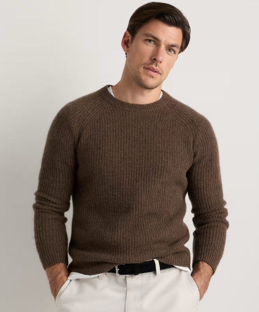 Mongolian Cashmere Fisherman Crewneck Sweater