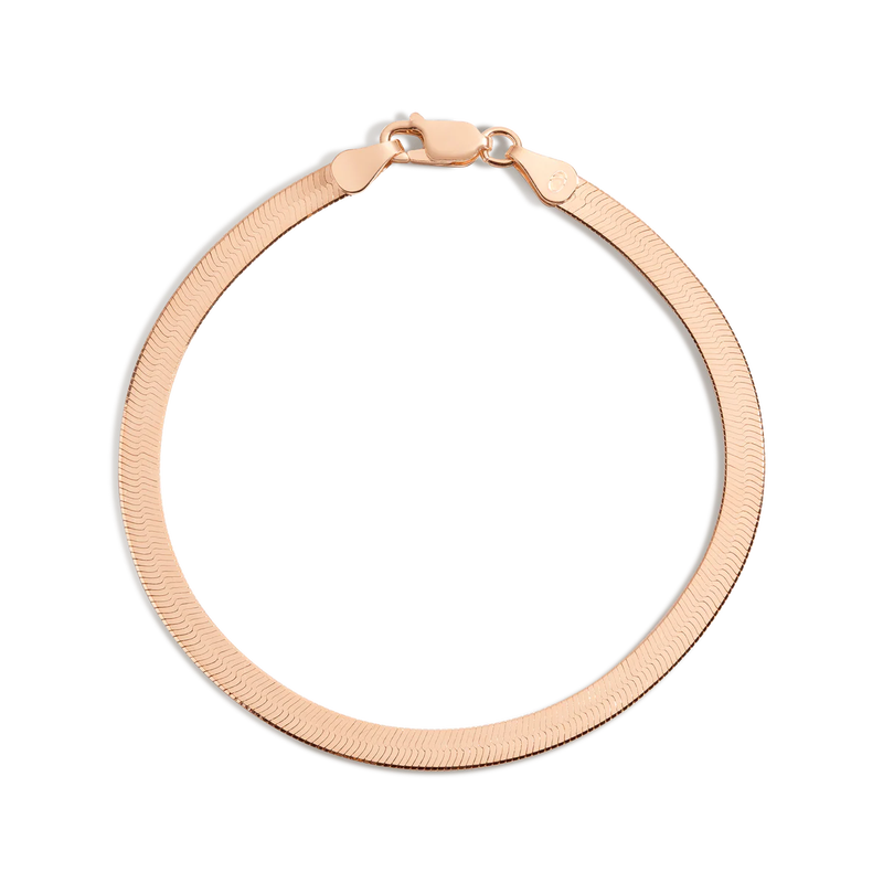 Gold Herringbone Chain Bracelet