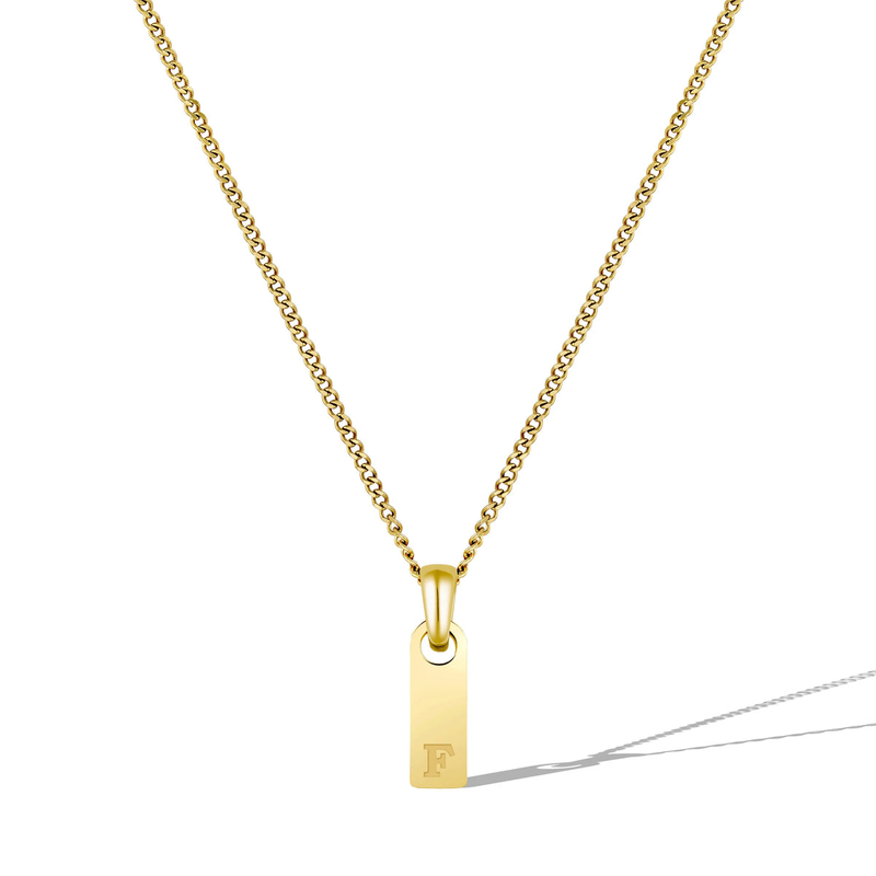 14K Gold Initial Tag Necklace