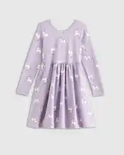 Kids Organic Cotton Long Sleeve Skater Dress