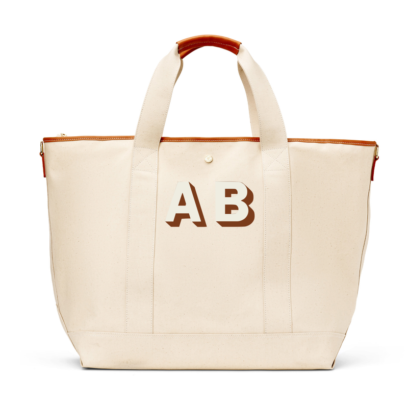 Monogrammed Venice Canvas Tote