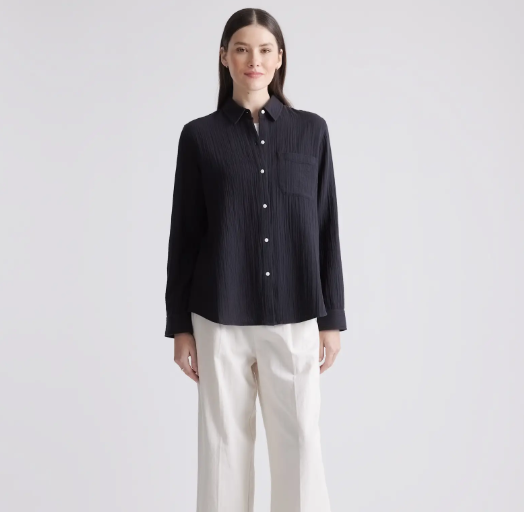 100% Organic Cotton Gauze Long Sleeve Shirt