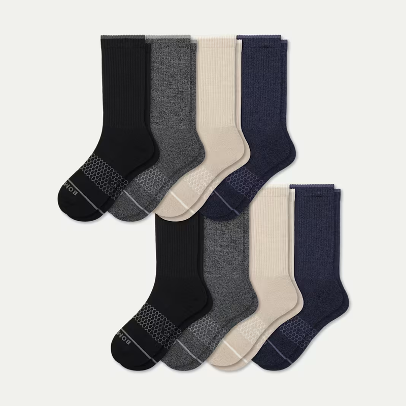 Men's Merino Wool Blend Calf Sock 8-Pack