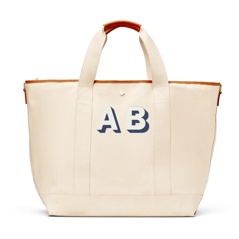 Monogrammed Venice Canvas Tote