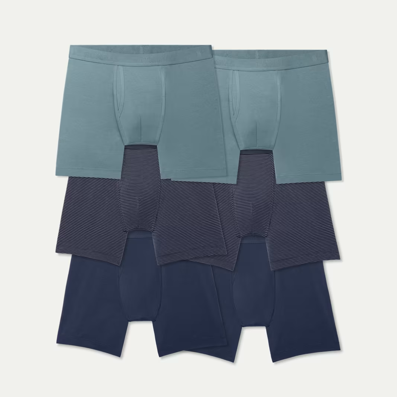 Men's Cotton Modal Blend Boxer Brief 6" 6-Pack