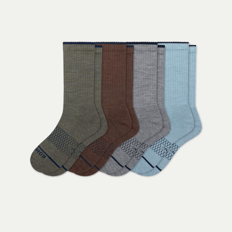 Men's Merino Wool Blend Calf Sock 4-Pack