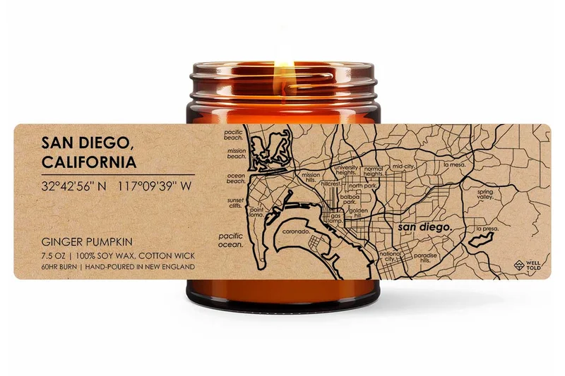 Home Town Maps Candle