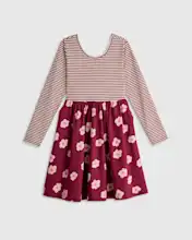 Kids Organic Cotton Long Sleeve Skater Dress