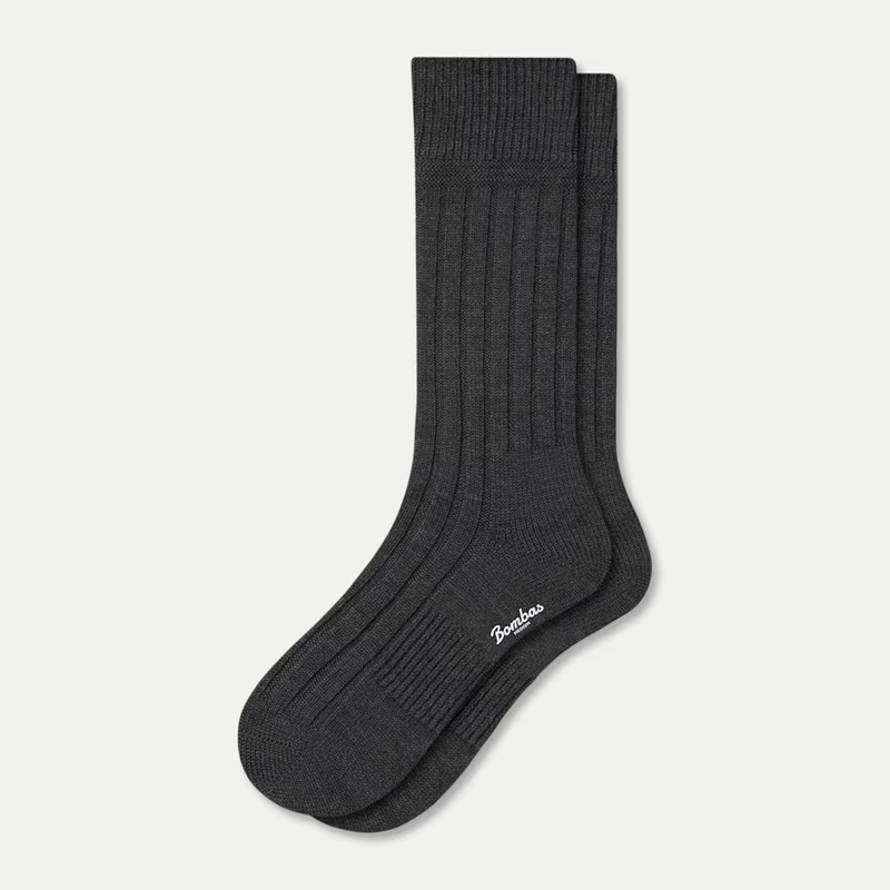 Women's Merino Wool Cashmere Blend Rib Calf Socks