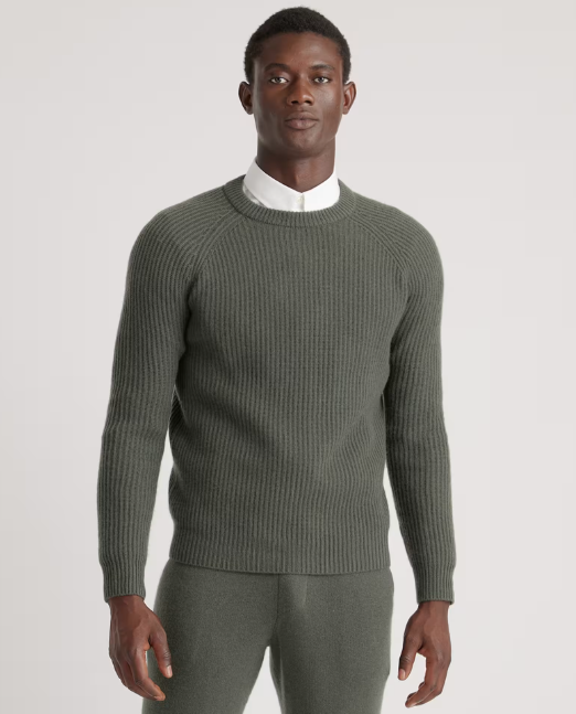 Mongolian Cashmere Fisherman Crewneck Sweater