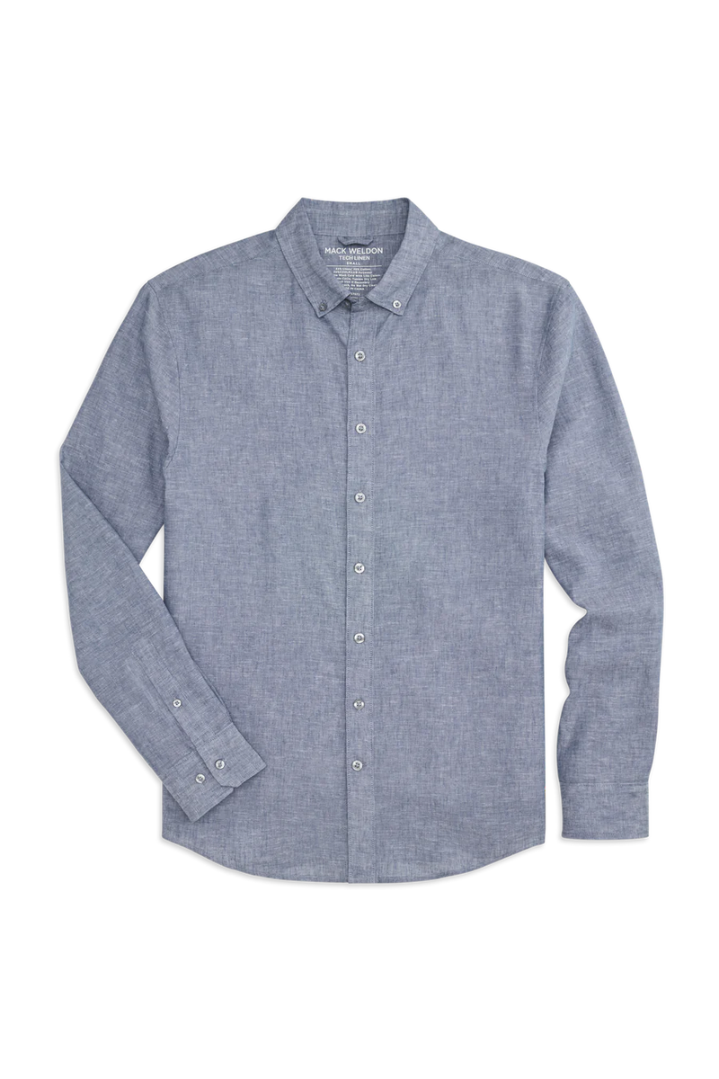 Tech Linen Long Sleeve Button Up