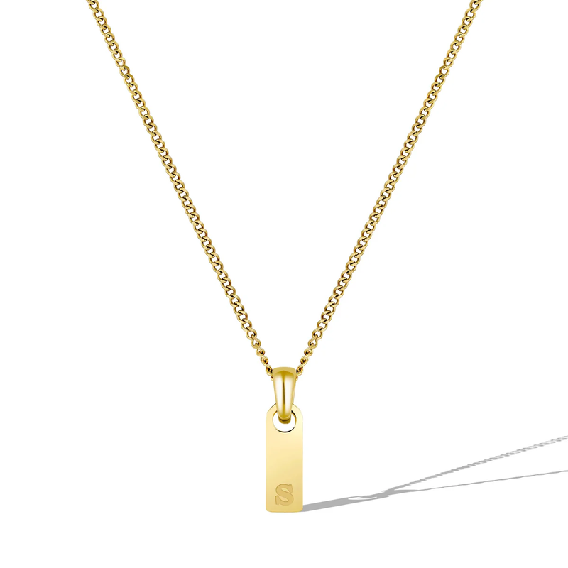 14K Gold Initial Tag Necklace