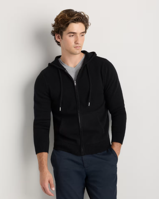 Mongolian Cashmere Full-Zip Hoodie