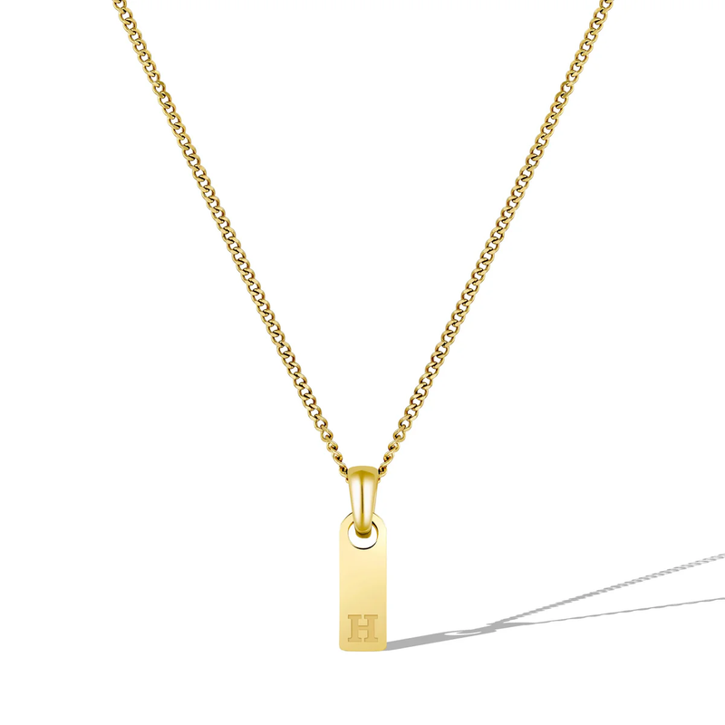 14K Gold Initial Tag Necklace