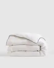 European Linen Piped Duvet Cover