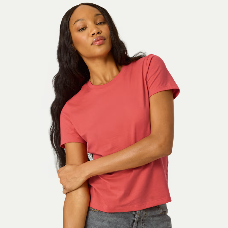 Women's Pima Cotton Slim Crew Neck T-Shirt