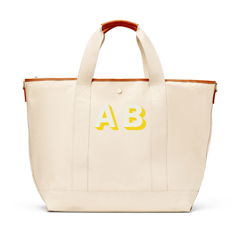 Monogrammed Venice Canvas Tote