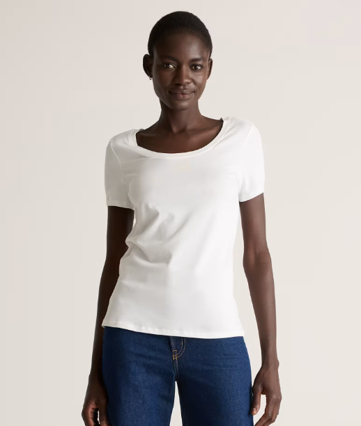 Cotton Modal Scoop Neck Tee