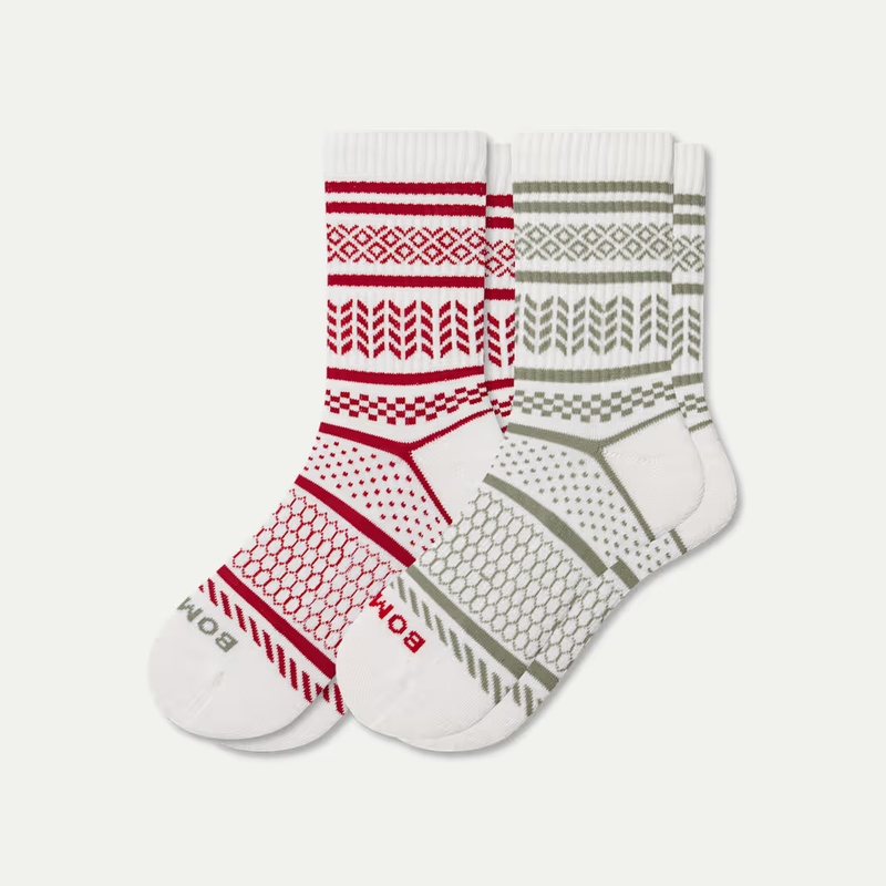 Women's Fair Isle Half Calf Sock 2-Pack Gift Box