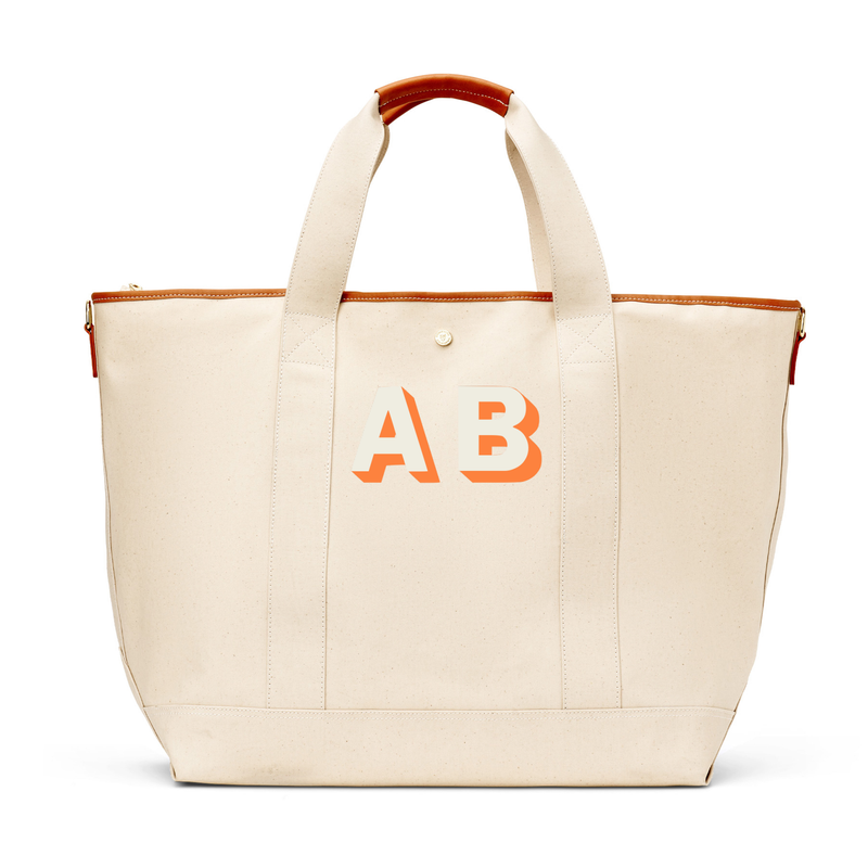 Monogrammed Venice Canvas Tote