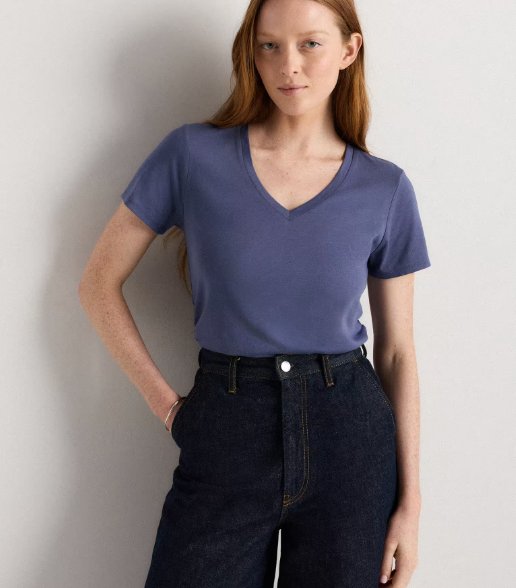 Cotton Modal V Neck Tee