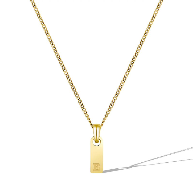 14K Gold Initial Tag Necklace