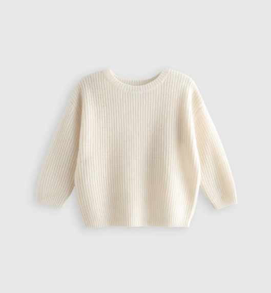 Toddler Washable Cashmere Fisherman Tunic Sweater