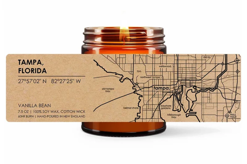 Home Town Maps Candle