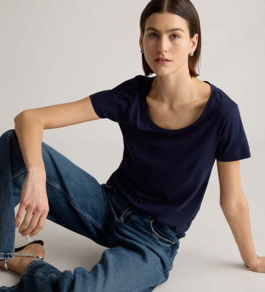 Cotton Modal Scoop Neck Tee