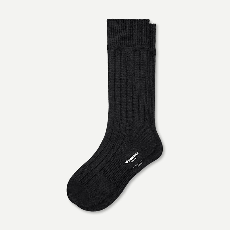 Men's Merino Wool Cashmere Blend Rib Calf Socks