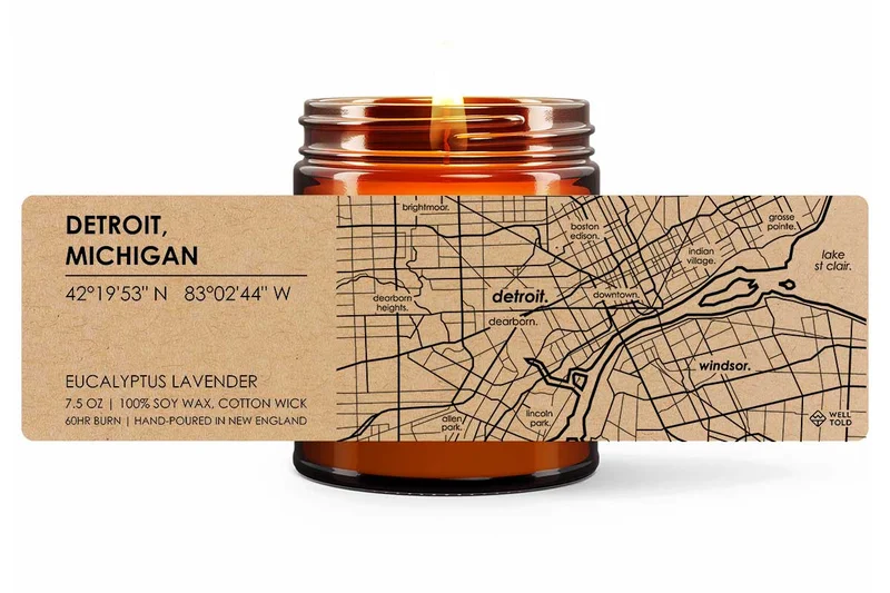 Home Town Maps Candle