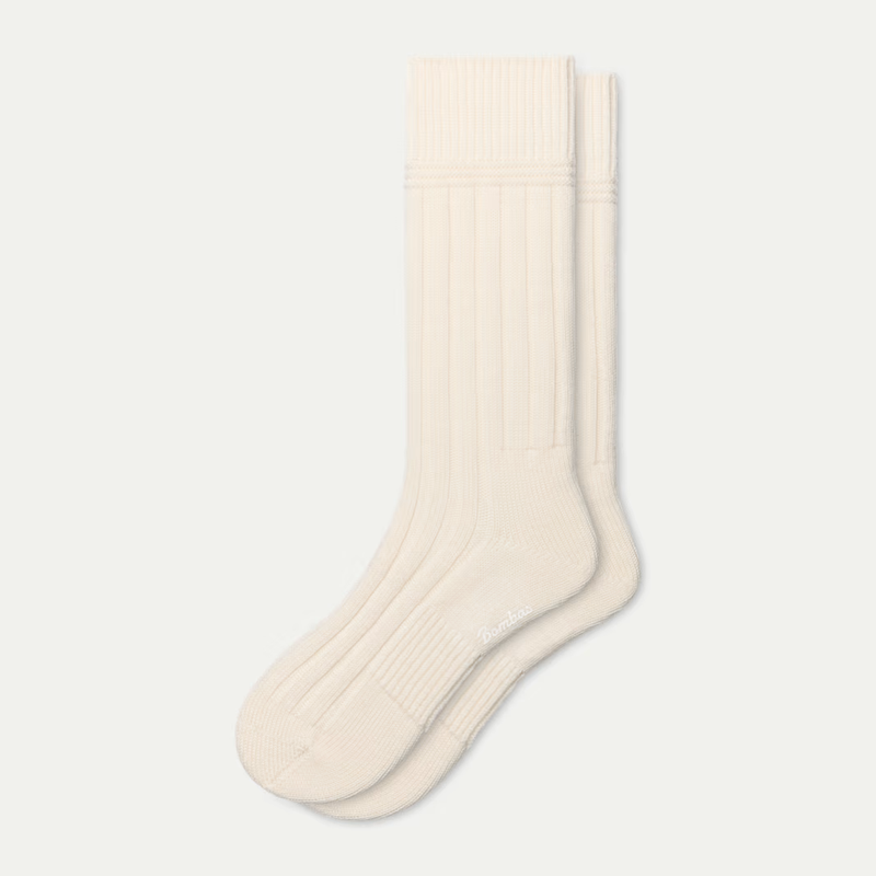 Women's Merino Wool Cashmere Blend Rib Calf Socks