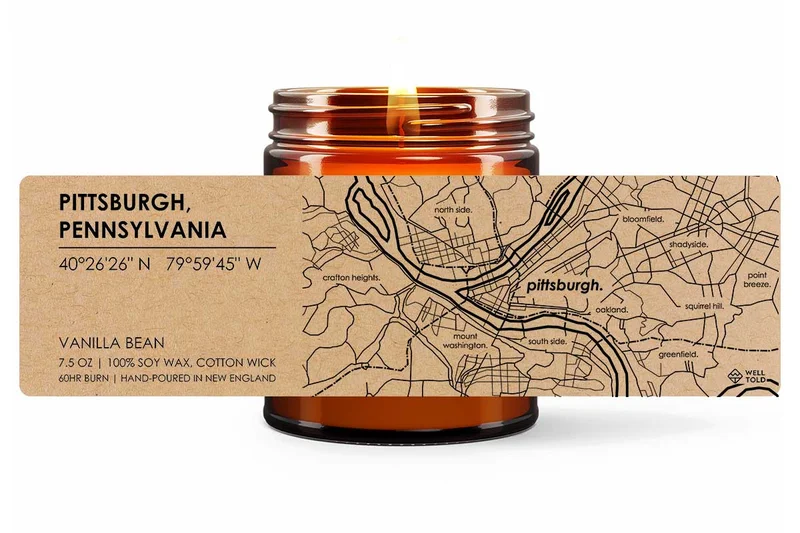Home Town Maps Candle