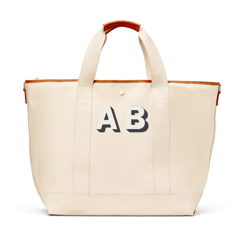 Monogrammed Venice Canvas Tote