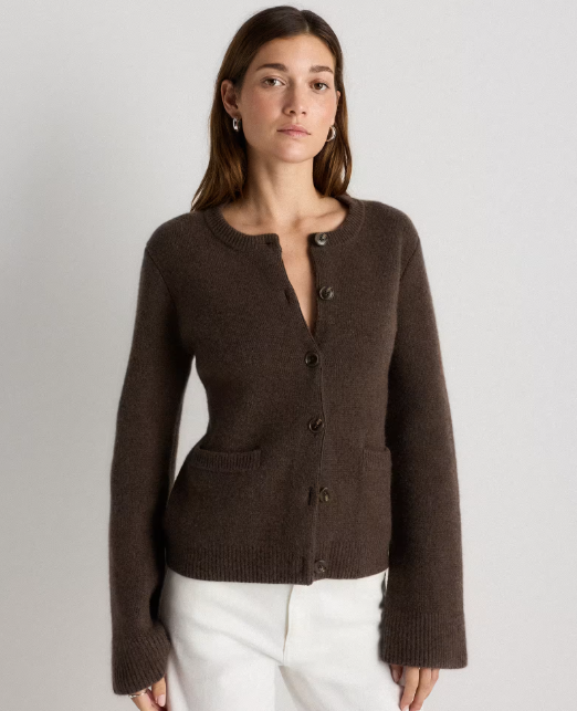 Mongolian Cashmere Structured Cardigan